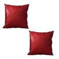thumbnail image 2 of Mike&Co New York Decorative Vegan Faux Leather Throw Pillows Set of 2 Red 17x17, 2 of 3
