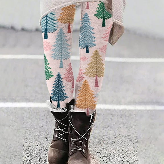 Herrnalise Womens fashion Fashion Casual Christmas Printed Tight Leggings High Waist Pants Christmas Gifts For Women