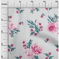 thumbnail image 1 of oneOone Georgette Viscose Fabric Stripe|Watercolor Leaves & Peony Floral Print Sewing Fabric BTY 42 Inch Wide, 1 of 4