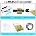 thumbnail image 6 of Laminator, A4 Laminator Machine, 9 inch Thermal Laminator with 45 Laminating Pouches, 6 in 1 Desktop Cold & Hot Laminator with Paper Cutter Puncher Iron Ring and Corner Rounder for Office School Home, 6 of 7