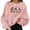 Pink, variant on Women's Casual Crew Neck Sweatshirt Halloween Three Pumpkin Broom Graphic Pullover Vintage Streetwear Top Fall Winter Oversized Sweatshirts Grey M