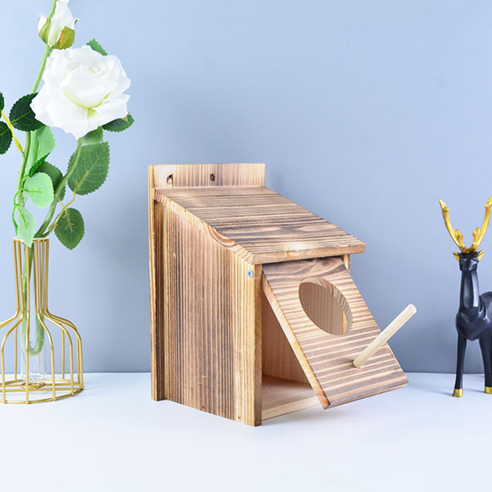 Wooden Bird House Cage Parrot Bird Hut Mating Hatching Decoration