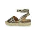 thumbnail image 3 of Soda Women Wedge Sandals Open Toe Ankle Strap Flatform Espadrilles Trim Platform TOPIC-S natural Python 10, 3 of 3