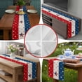 thumbnail image 5 of Burlap Table Runner 70 Inches Long,Patriotic Independence Day Red White Blue Stripe Non-Slip Kitchen Table Runners for Dining Room Everyday Use Party Table Decorations Rustic Star on Cotton, 5 of 9
