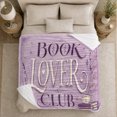 thumbnail image 5 of Book Lover'S Typographic Library Theme Purple Hardcover Books, Cozy Friendship Quote Scene, Warm Flannel Blanket for Living Room and Reading Nook, Art Lovers Friendship Gift, Artistic Home Decor, 5 of 9