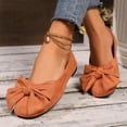 thumbnail image 6 of Fengqque Womens Flats Shoes Dressy Round Toe Bowknot Suede Ballet Flats Comfortable Casual Slip On Loafers Orange 6.5(38), 6 of 9