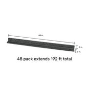 GroundSmart Brickface Landscape Edging, 4 Gray Rubber Garden Edging Border, 48 pack