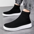 thumbnail image 4 of Women Men Sneakers Breathable Sock Shoes Slip on Mesh High Top Casual Shoes US12, 4 of 6