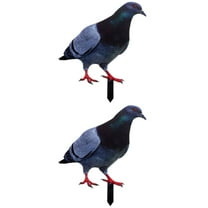 2 Pieces Simulated Pigeon Ground Plug Garden Decor Bird Feeder The Animal