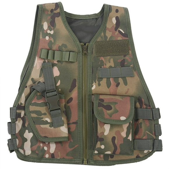 Greensen Children Camouflage Vest with Multi Pocket for Combat Outdoor Hunting Game, V-neckline Vest, Children Camouflage Vest