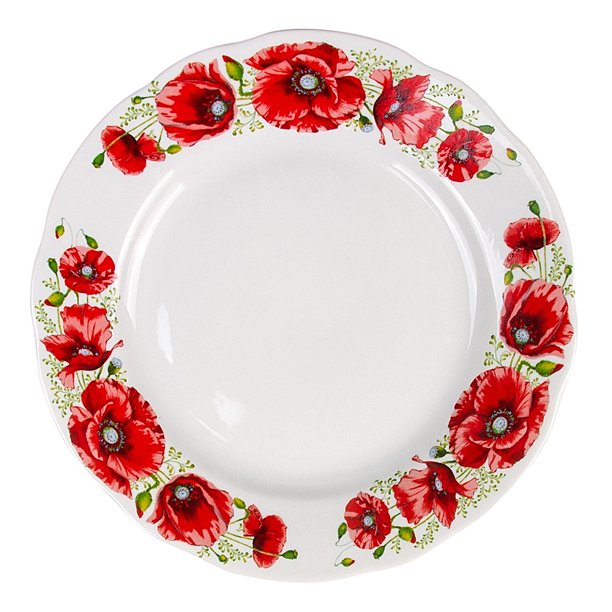 Poppies Dinner Plate 240 mm Russian Dinnerware Flower Print Serving Plate for Kitchen Walmart