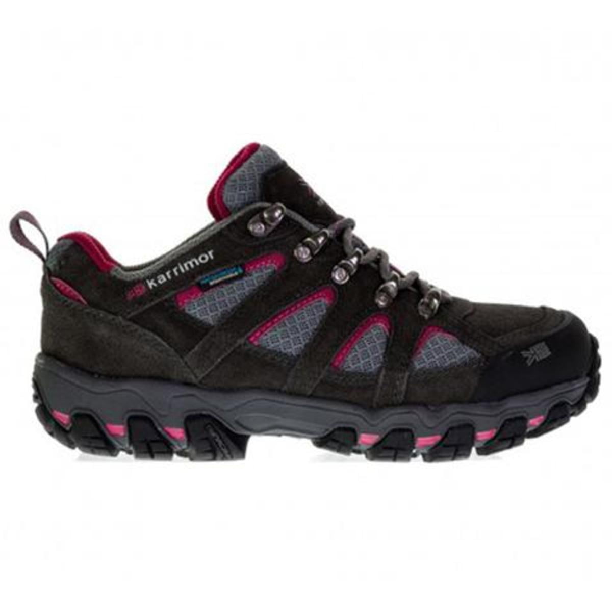 Karrimor Womens Bodmin Low Weathertite Shoes Dark Grey/Cochineal UK 5