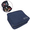 thumbnail image 4 of Bolsa de almacenamiento de herramientas cosméticas, esmalte de uñas, lápiz labial de viaje, resistente al agua, organizador de artículos de tocador, azul marino, 4 of 8