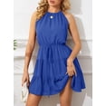 thumbnail image 2 of Sleeveless Women Chiffon Spaghetti Halter Ruffle Sun Flowy Dress, 2 of 5
