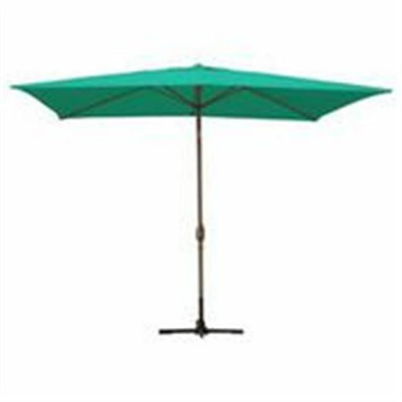 Jeco UBP62-UBF64 6.5 x 10 Ft. Aluminum Patio Market Umbrella Tilt with Crank - Green Fabric & Champagne Pole