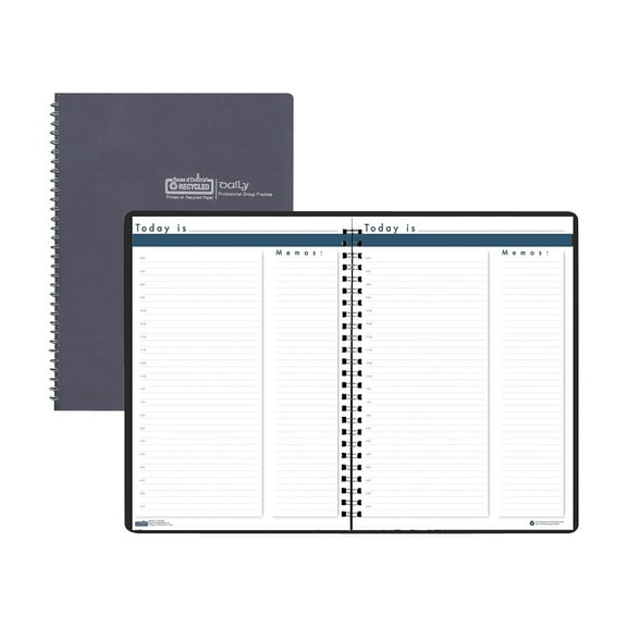 House of Doolittle 8-1/2" x 11" Undated Daily Planners & Appointment Book, Dark Blue, 160 Pages