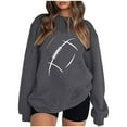 thumbnail image 1 of EQWLJWE Chandails en Molleton de Football Surdimensionnés pour Femmes, Motif Léopard de Football, Col Rond, Chandail Confortable, Vêtements Automne Hiver, Mode 2023, Chemises de Jour de Match pour Femmes, 1 of 3
