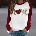 thumbnail image 1 of Amzcrzy Chandails en Molleton à Manches Longues pour Femmes, Chandails de la Saint-Valentin pour Femmes, Imprimé Lettre, Col Rond, Raglan, Décontracté, Chandail à Capuche Imprimé, Chandails en Molleton de la Saint-Valentin pour Femmes 2TG, 1 of 4