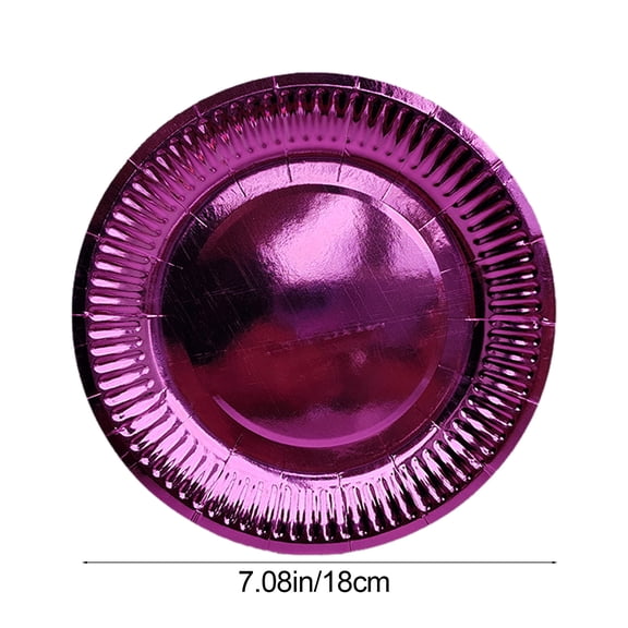 HuiXinOu Gold Card Paper Plates, Party Paper Plates Disposable Party Plates for Decorations, Designs for Birthday, Gathering, and Holiday, Purple