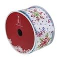 thumbnail image 3 of Northlight Blue and White Snowflakes Christmas Wired Craft Ribbon 2.5" x 16 Yards, 3 of 3