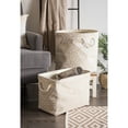 thumbnail image 3 of DII Polyester Storage Bin, Gold Metallic with Handles, Medium, Natural Off-White, 3 of 6