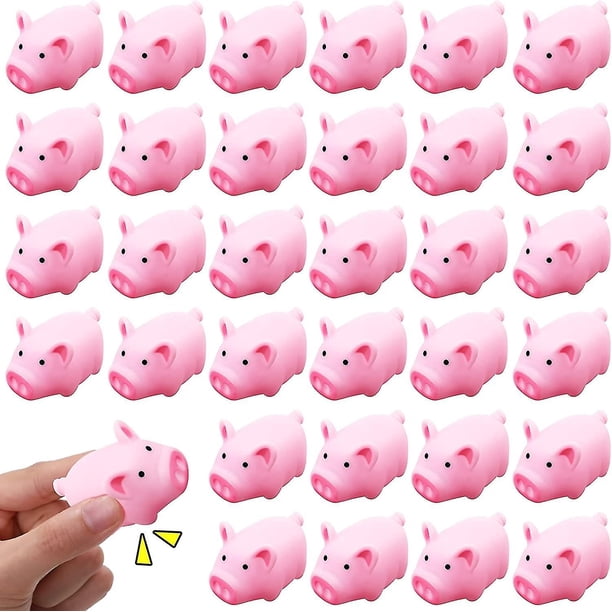 50 piezas de juguete de baño de cerdo de goma a granel mini juguetes de cerdo juguetes de bañera de cerdito rosa flotador juguetes chirriantes para baby shower fiesta de Navidad de