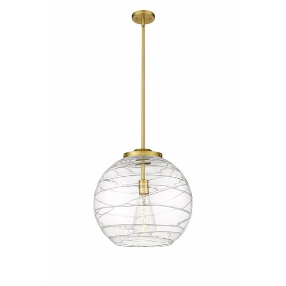 221-1S-SG-G1213-16 Innovations Lighting Athens Deco Swirl - 1 Light Pendant In Industrial Style-17.13 Inches Tall and 15.75 Inches Wide-Satin Gold