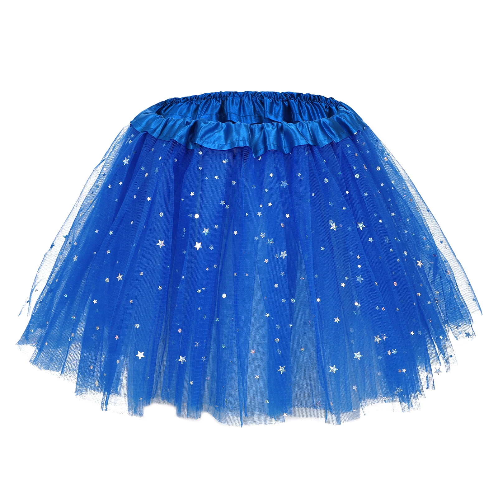 Zando Blue Tutu Skirt for Girls Layered Stars Sequins Tutu Dress