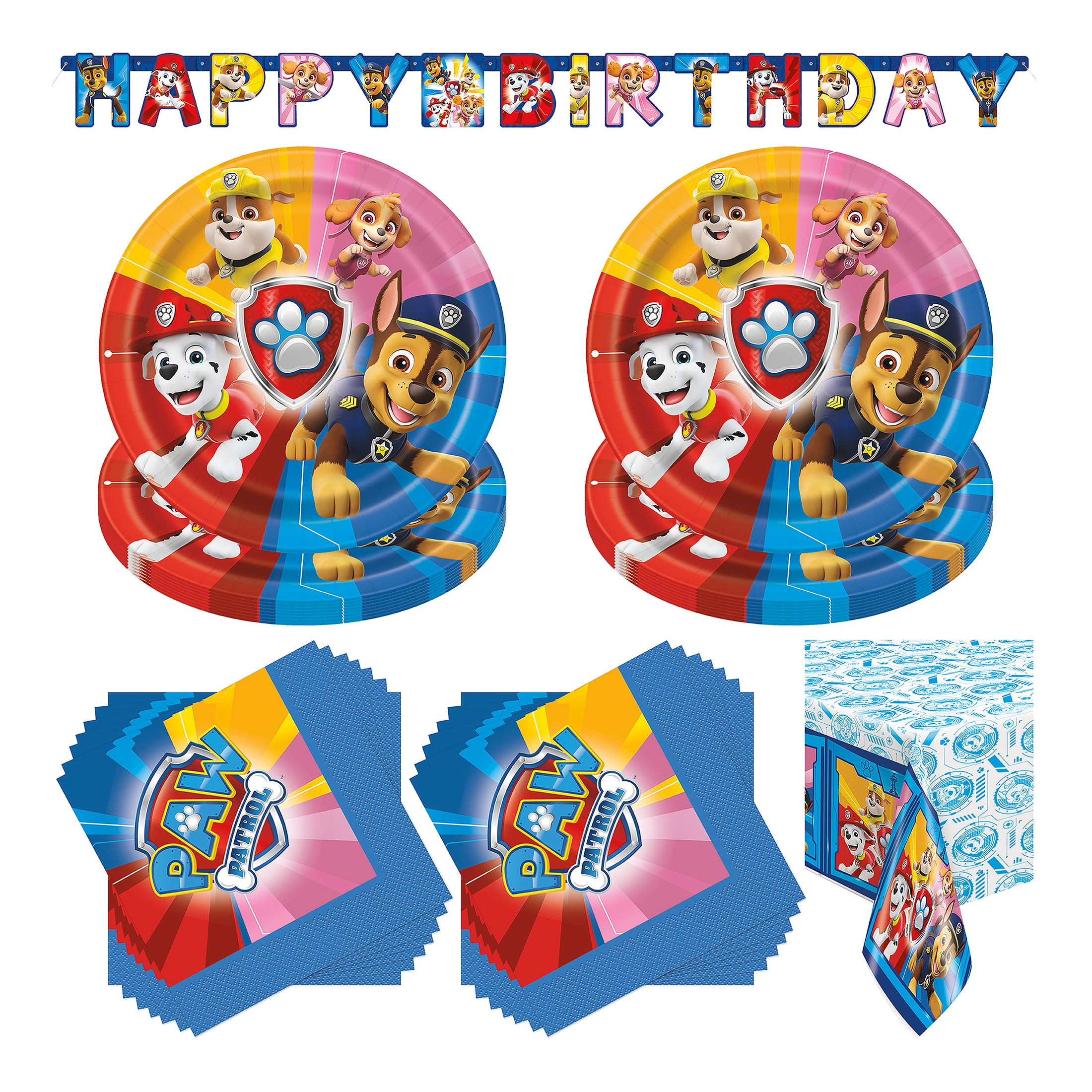 Paw Patrol Party Tableware set for 16 with Free Paw Patrol Gift Bag 