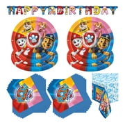 Multicolor PAW Patrol Birthday Party Tableware and Banner Kit for 16 Guests