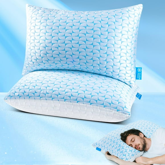 Almohada Qutool Firm de espuma viscoelástica triturada Cooling Queen x2