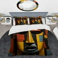 thumbnail image 2 of Designart "Tribal Mask African Kente II" African Tribal Bedding Covert Set - Global Yellow People Bed Set With 1 Sham, 2 of 6