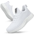 thumbnail image 1 of Zapatillas Feethit para mujer, tenis y correr, zapatillas ligeras e informales para viajes, gimnasio, trabajo, camarera, enfermera, color blanco claro, 9, 1 of 7