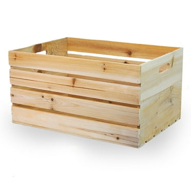 Wooden Crate Storage Box With Lid, How To Make A Bench Out Of Wooden Crates Minecraft