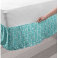 thumbnail image 2 of Geometric Bed Skirt, Geometry Inspired Grungy Design Triangular Pattern with Rectangles, Elastic Bedskirt Dust Ruffle Wrap Around for Bedding Decor, 4 Sizes, Turquoise and Champagne, by Ambesonne, 2 of 2