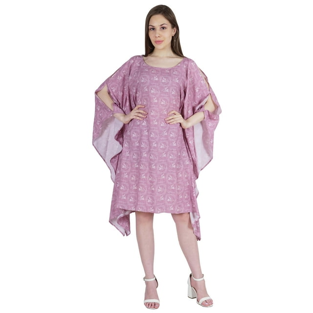 Moomaya Caftan à Épaules Dénudées Imprimé, Paréo pour Femmes, Robe d'Été, Robe Caftan