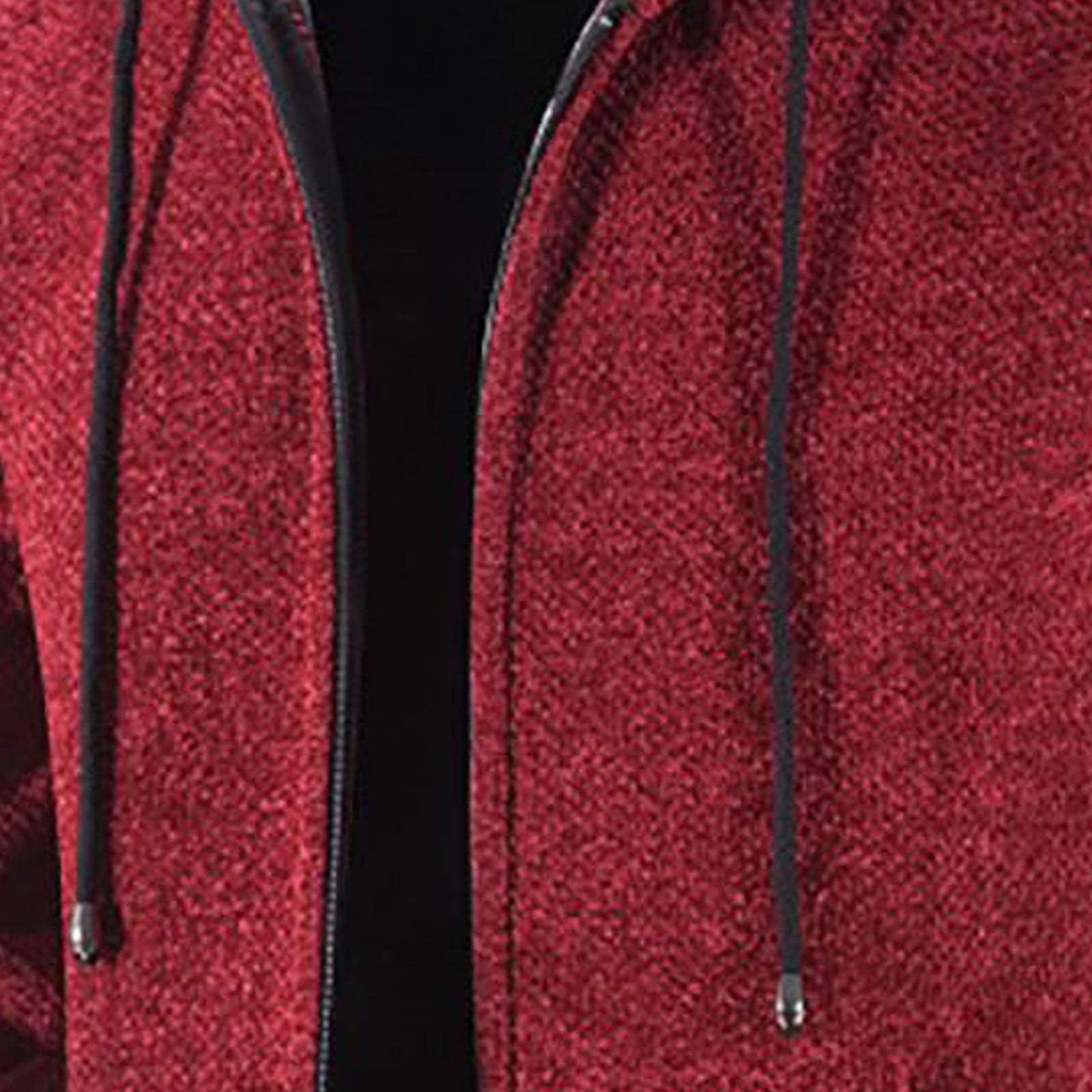 Odeerbi Trench Coats for Men Mid-length Hooded Jacket Windbreaker Solid Solor Casual Anoraks Red