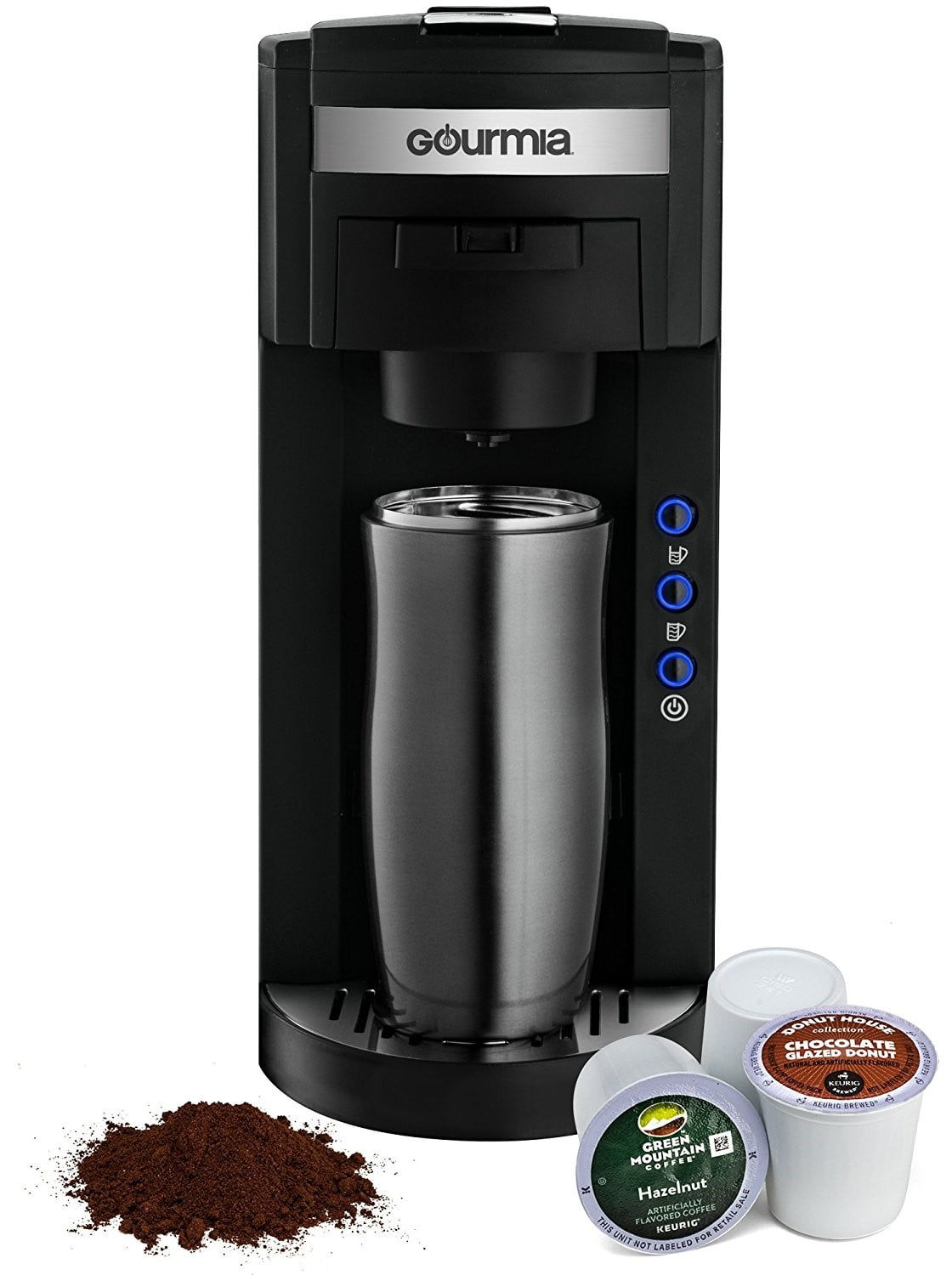 Gourmia Gc 150 Javamaster 2 In 1 K Cup And Ground Coffee Single Serve Coffee Maker With Hydroforce Extraction System And Adjustable Dispenser Black Walmart Com Walmart Com