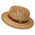 thumbnail image 2 of Karymi Sun Hats for Women Hollow Crochet Knit Flat Top Short Brim Straw Fedora Hat with Natural Jute Rope Band Sun Hat, Vintage French Style Beach Hat Kentucky Derby Hats for Women, 2 of 5