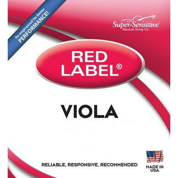 Super-Sensitive Viola Strings, Red Label, Full Core, Intermediate (14"), Set of 4