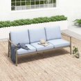thumbnail image 5 of HAPPATIO Outdoor 3 Seatsofa, Aluminum Single Sofa, Rope Design Backrest, with Comfortable Cushions, All Weather Furniture, for Yard, Deck, Porch, 5 of 6