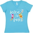 thumbnail image 3 of Inktastic Believe in Fairies Women's V-Neck T-Shirt, 3 of 5