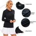 thumbnail image 2 of Polo à Manches Longues pour Femmes UPF50+ Protection Solaire Évacuation de l'Humidité Séchage Rapide Polo de Golf, 2 of 7