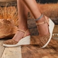 thumbnail image 2 of YLYL Women's Espadrilles Sandals Ankle Strap Buckle Closed Toe Platform Wedge Heel Summer Sandals, 2 of 9