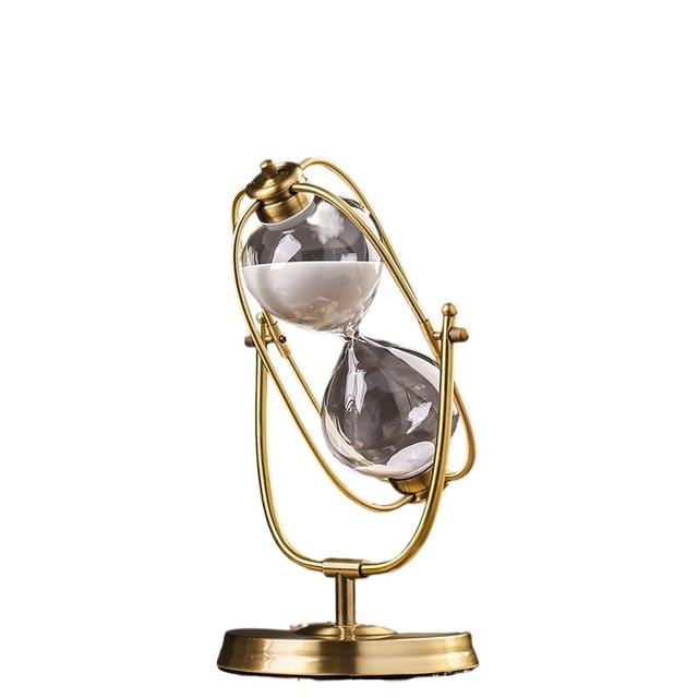 HEBIX Rustic Iron Sand Timer Décor, an American-Inspired Creative Showpiece for Office, Study, and Bar Cabinet Home Decor