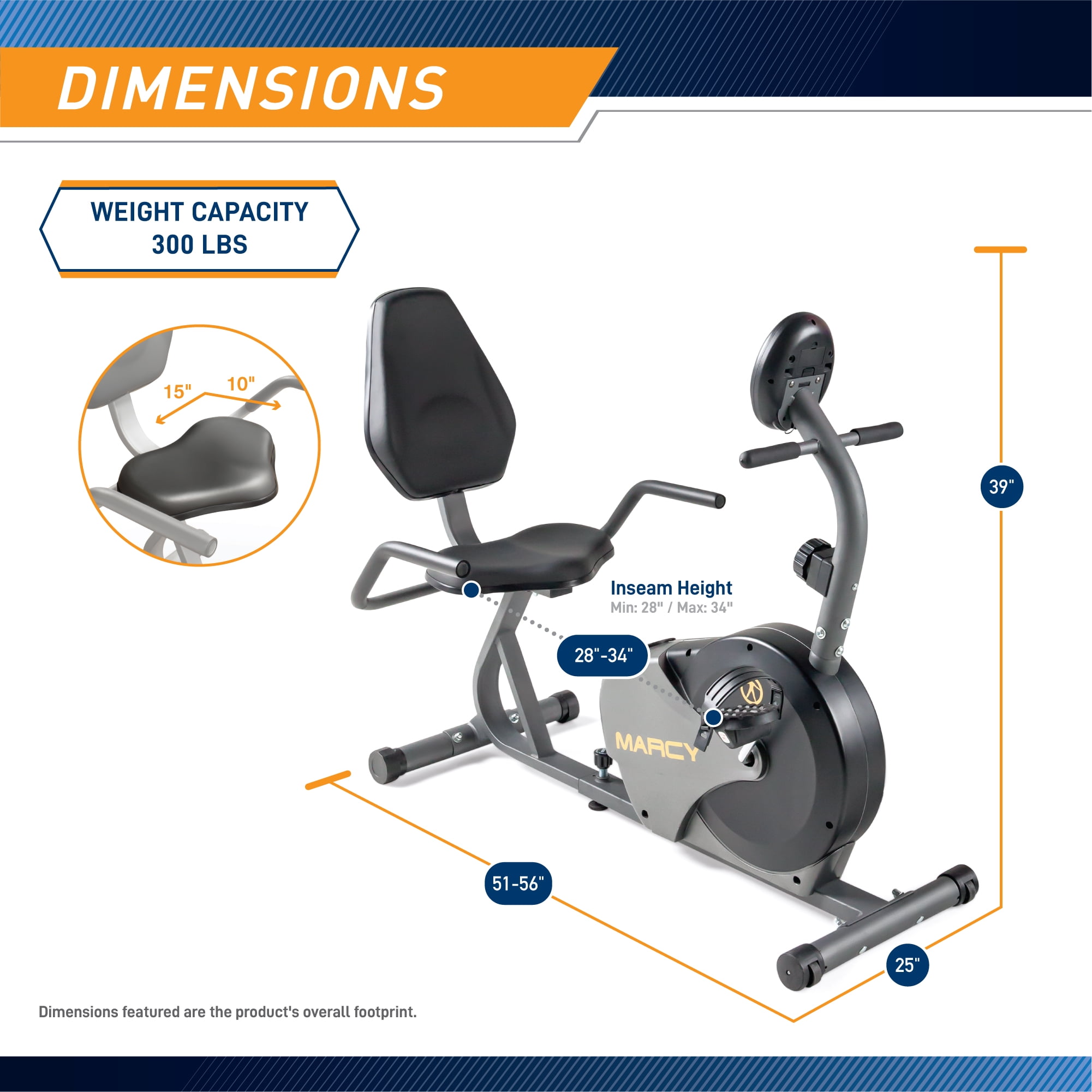 Marcy Recumbent Bike NS-716R