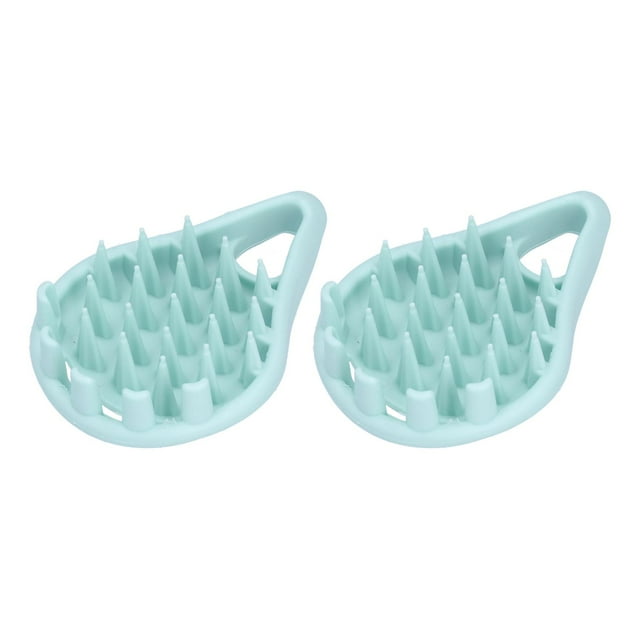 2 Packs Hair Scalp Massager Shampoo Brush Silicone Bristles Hair Scrubber Massager Hair Care Tools for Remove DandruffBlue Green