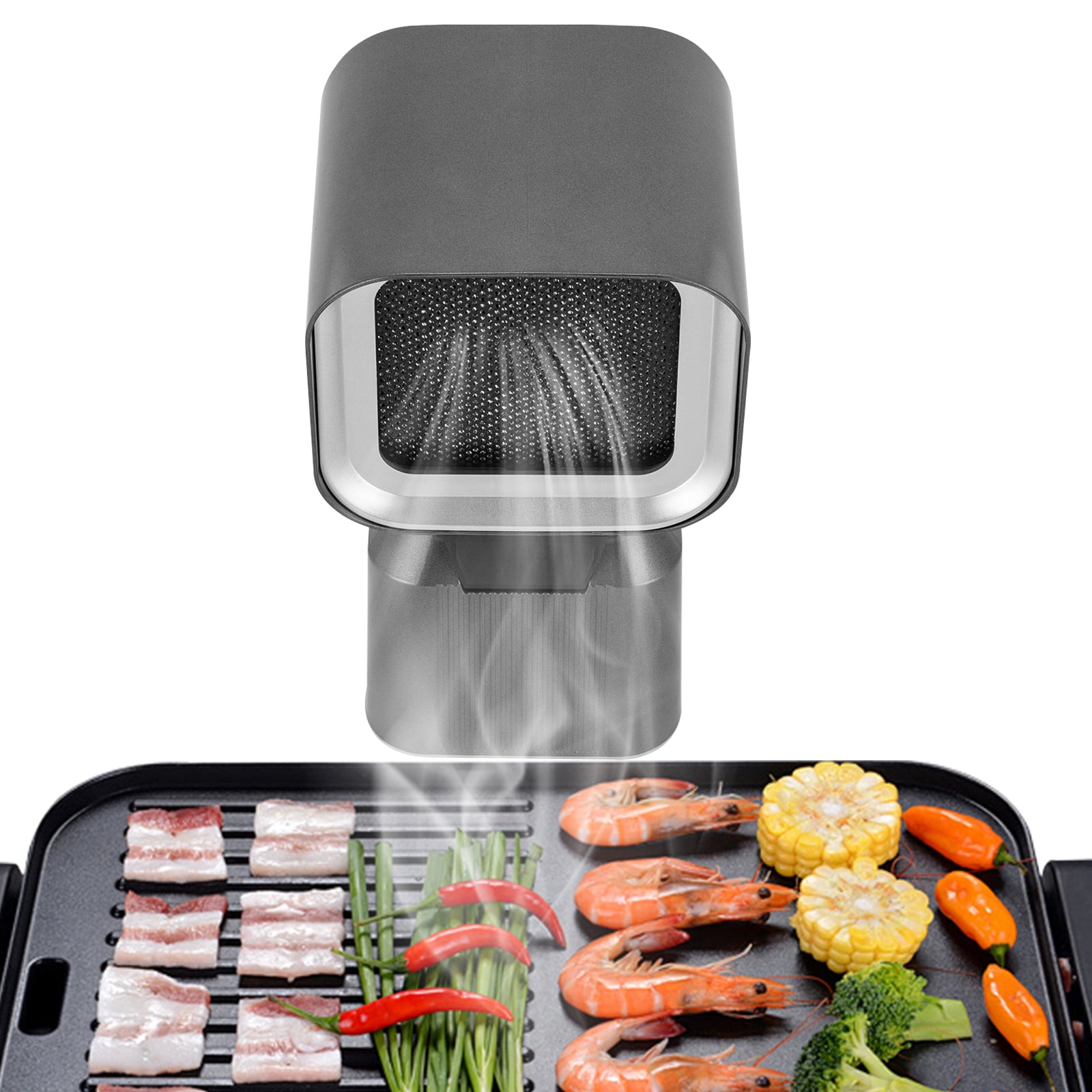 2 Gears Portable Range Hood, 1.69oz Black Table Mount Retractable Desktop Range Hood, Range Hood with Oil Collection Cup 110V