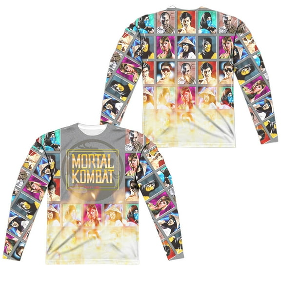 Mortal Kombat Klassic - Choose Your Fighter (Front/Back Print) - Regular Fit Long Sleeve Shirt - Large