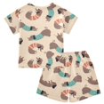 thumbnail image 5 of joogoo Cute Dachshund Pattern Pajama Sets Short Sleeve Cotton 2-Piece Sleepwear 12Y, 5 of 7